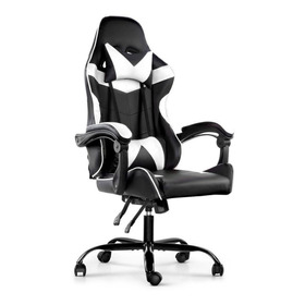 Silla Gamer Lumax Modelo Rom  Electroventas Color Negro/blanco Material Del Tapizado Piel Sintética