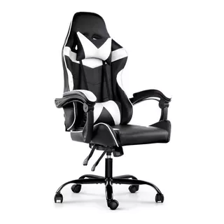 Silla Gamer Lumax Modelo Rom  Electroventas Color Negro/blanco Material Del Tapizado Piel Sintética