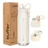 Termo Botella Termica Agua Acero Inoxidable Buffer 1l + Tapas Color Ivory