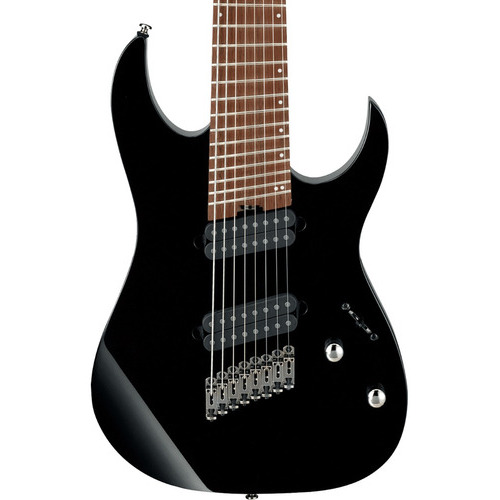 Guitarra Eléctrica Ibanez Rgms8-bk Multi Escala 8 Cuerdas Bk Color Negro Orientación De La Mano Diestro