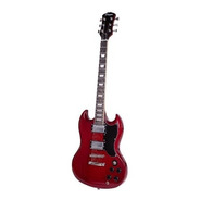 Guitarra Eléctrica Parquer Sg Cherry Roja Con Funda