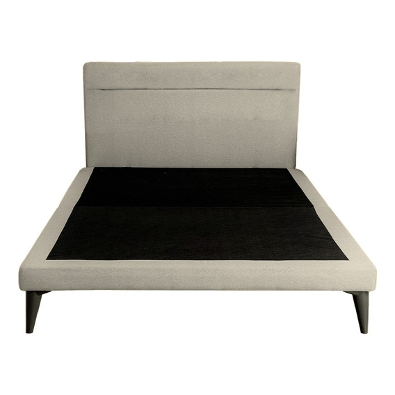 Cama Matrimonial Danita, Base Armable Con Cabecera Roomi Color Beige