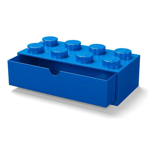 Lego Contenedor Bloque Cajon Apilable Mesa Escritorio Desk 8 Color Blue