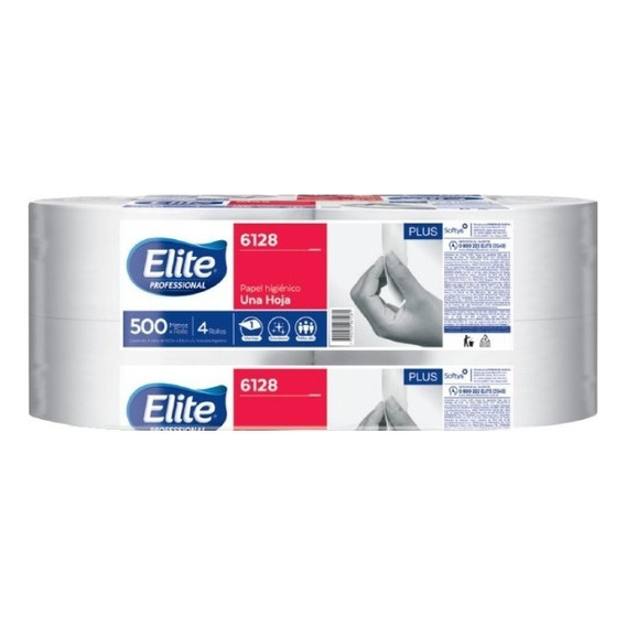 Papel Higiénico Elite Plus Simple Hoja 500 Mts X 4 Un. 6128