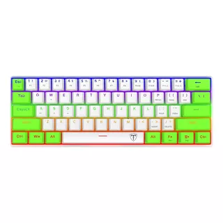 Teclado Gamer Mecanico 60% Tdagger Arena Tgk321 Blanco Verde Color Del Teclado Blanco/verde Idioma Inglés Us