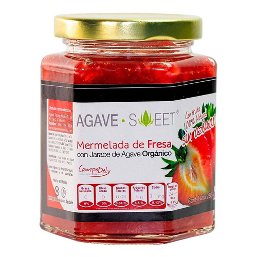 Mermelada De Fresa Con Jarabe De Agave Agave Orgánico Sweet De 285g