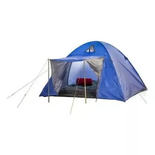 Carpas 4 Personas Con Cubre Techo Aluminizado Hasta El Piso Color Azul