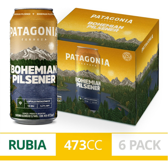 Cerveza Patagonia Bohemian Pilsener 473ml X6