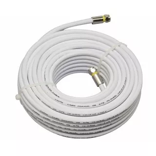 Cabo Rg6 Branco 20m Metros Rg06 Coaxial Antena Tv Pronto