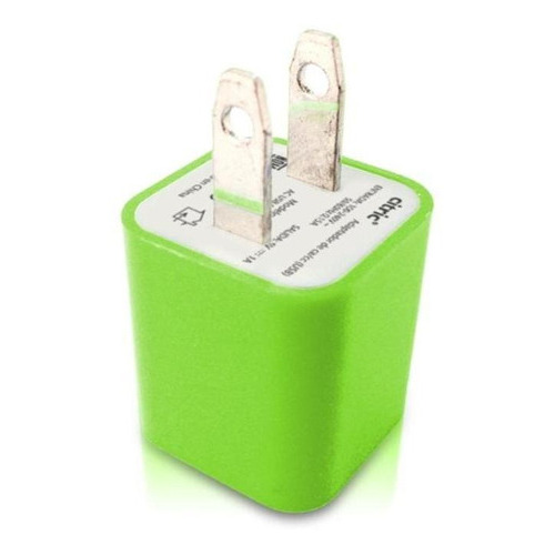 Cubo Cargador Citric 1a Entrada Usb Color Verde