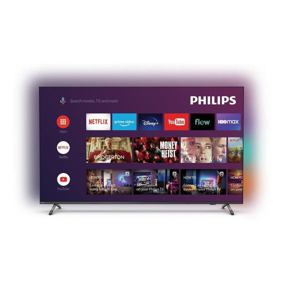  Televisor Android Tv Philips 4k  Ambilight 55 55pud7906/55