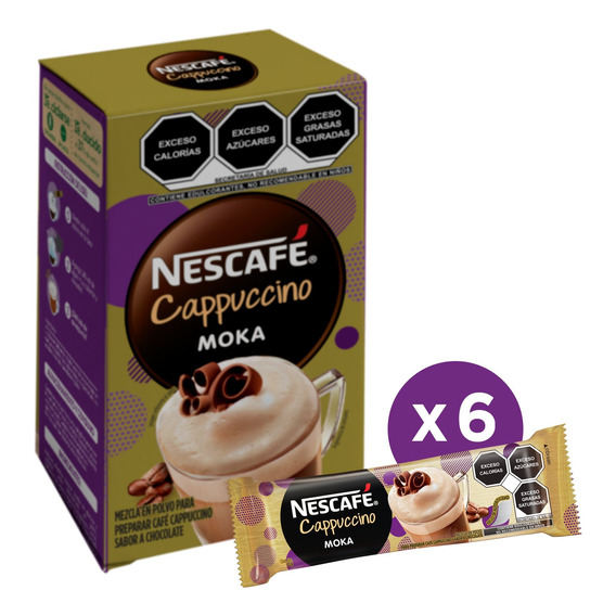 Café Soluble Nescafé Cappuccino Moka 6 Sticks 22g C/u