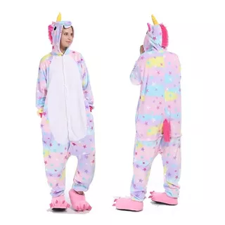 Pijama De Unicornio Multicolor Para Niños Y Adultos