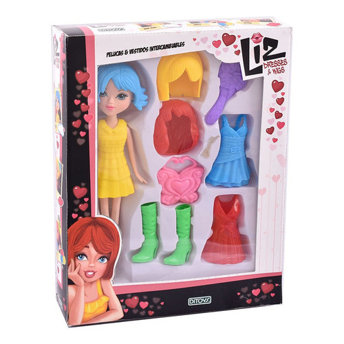 Muñeca Liz Doll Vestidos Y Pelucas Original Ditoys