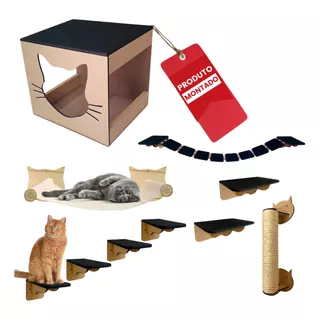 Playground Para Gato 10 Pcs Ponte Prateleira Degrau Caixa