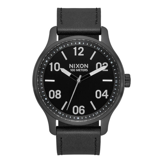 Reloj Para Hombre Nixon Patrol Leather A1243-2998 Negro