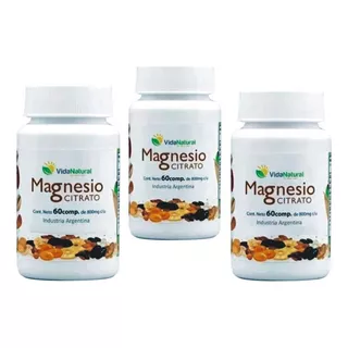  Combo X 3 Frascos Citrato De Magnesio Natural Envío Gratis