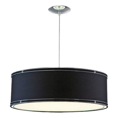 Colgante 3 Luces Doble Aro Negro Cromo 50cm Apto Led 