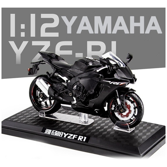 Yamaha R6 1:12 Miniatura Metal Moto Con Base
