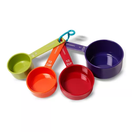 Juego de 12 tazas y cucharas medidoras multicolor, utensilios de cocina de  plást