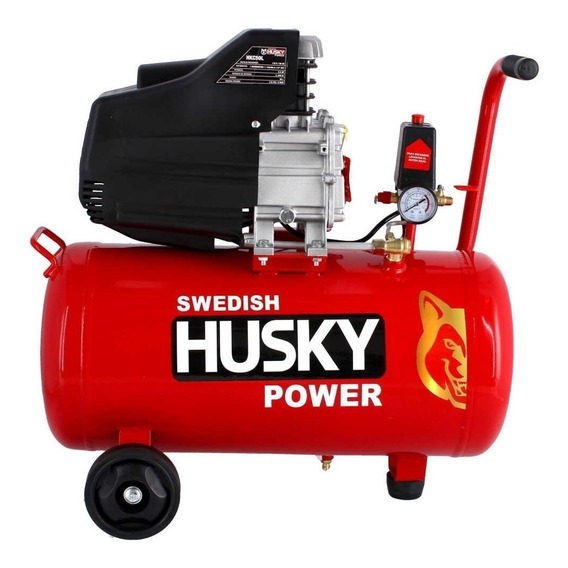 Compresor de aire eléctrico portátil Swedish Husky Power Semiprofesional HKC50L 50L 3.5hp 110V 60Hz rojo