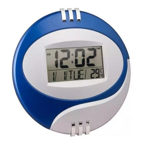 Reloj Digital Pared Azul Escritorio Alarma Fecha 3885a