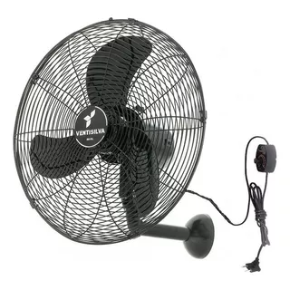 Ventilador De Parede Ventisilva Venti50p Preto Com 3 Pás, 50 cm De Diâmetro 127 v/220 v