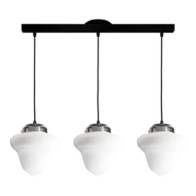 Colgante Rosario 3 Luces Opal Con Cromo Vintage Apto Led E27