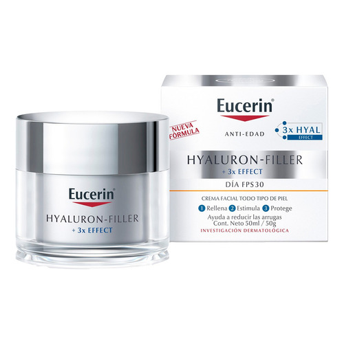 Crema Facial de día Eucerin Hyaluron filler Antiarrugas 50ml Fps30 Tipo de piel Todos