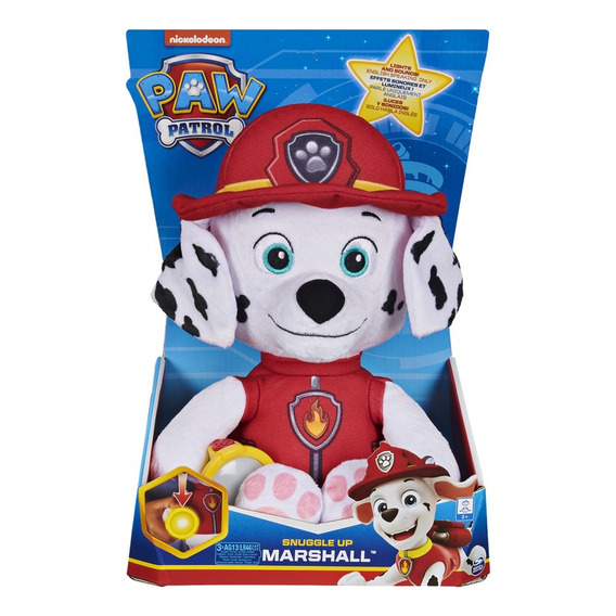 Paw Patrol, Peluche de Marshall con linterna y sonidos