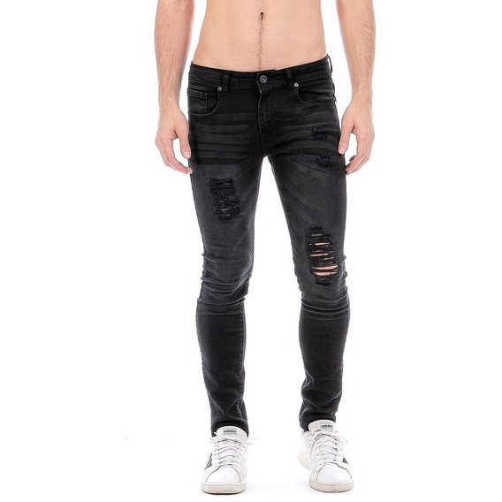 Jeans Pantalón Mezclilla Negro Skinny Hombre Black Rocket