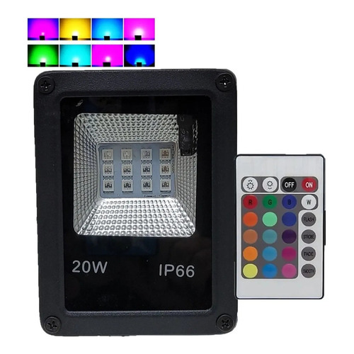 Foco LED Rgb 20w Ip66 con control