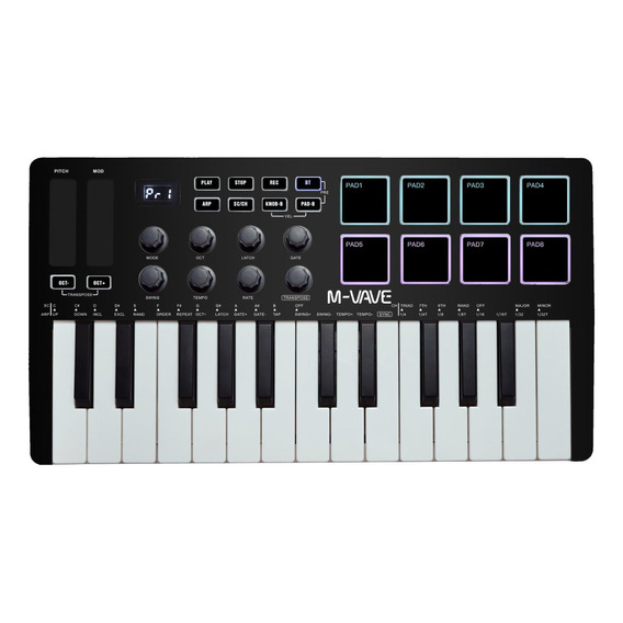 Controlador De Teclado Midi M-vave Smk-25 Portátil