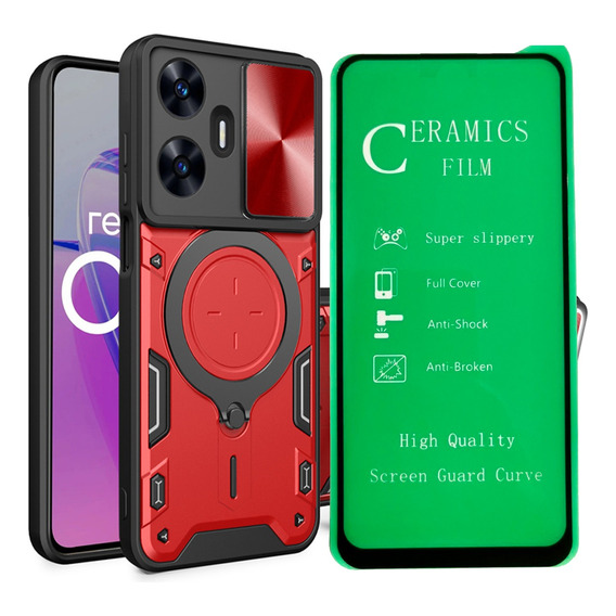 Estuche Protector Cam Antichoque + Vidrio Ce Para Realme C55