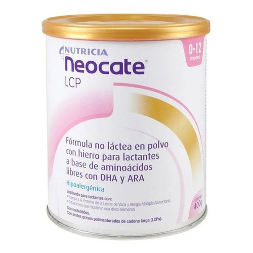 Leche de fórmula en polvo sin TACC Nutricia Neocate LCP en lata de 6 de 400g - 0  a 12 meses