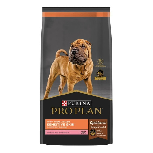 Alimento Pro Plan OptiDerma Sensitive Skin Puppy para perro cachorro todos los tamaños sabor salmón y arroz en bolsa de 13kg