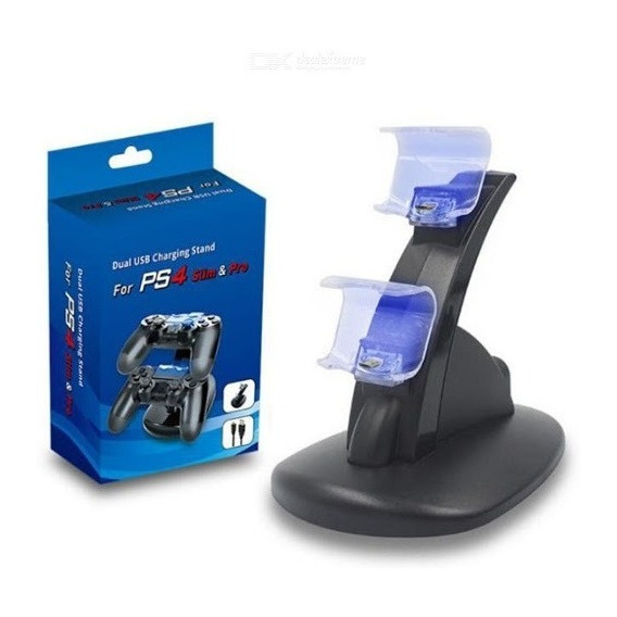 Base Soporte Cargador 2 Joystick Doble Ps4 Slim Y Pro