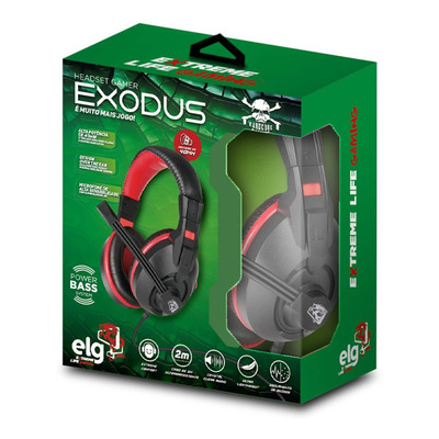 Headset Gamer Exodus Fone Microfone Adaptador P3 Pc Consoles