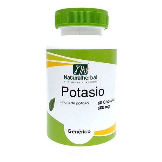 Potasio - 60 Cápsulas 600 Mg.
