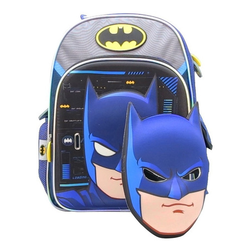 Mochila Escolar Espalda Con Mascara Batman 16 PuLG Cresko Color Azul