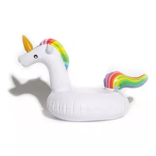 Inflable Salvavidas Mini Unicornio Porta Vaso Alberca Fiesta Color Blanco