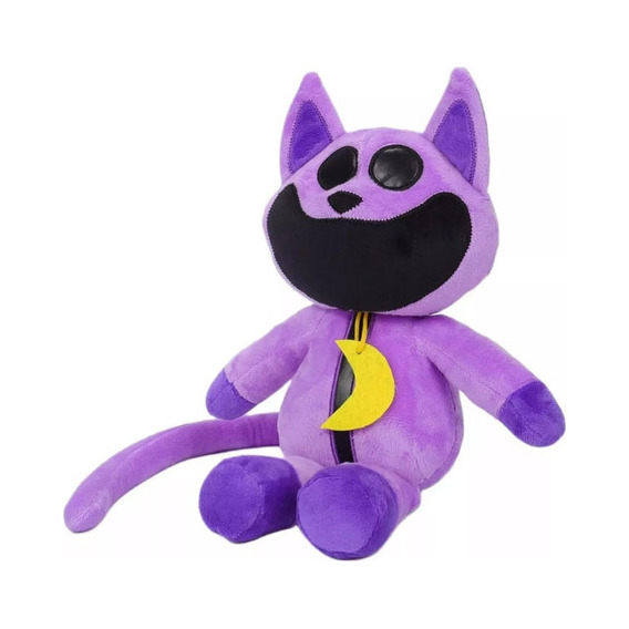 1 Pieza De Peluche De Animal Pequeño Sonriente, Gato Morado