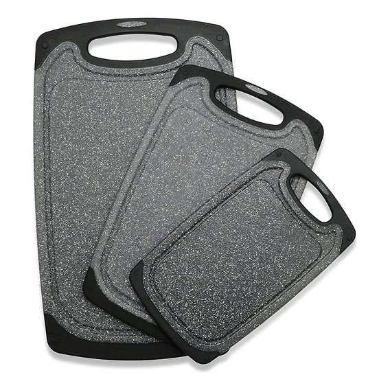 Tabla Para Cortar De Cocina 3pcs Set Negro Antideslizantes