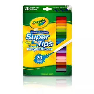 Crayola Marcadores Colores Lavables Super Tips 20 Unidades 