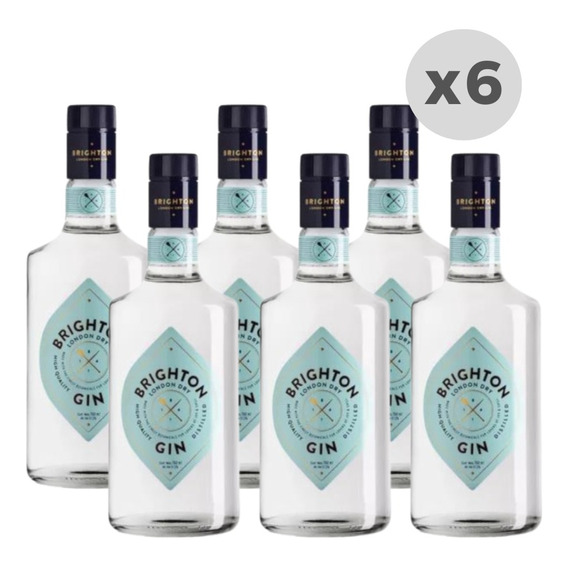 Gin Brighton London Dry 700ml X 6 Unidades