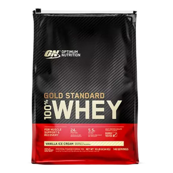 Suplemento en polvo Optimum Nutrition  Proteína Gold Standard 100% Whey proteína sabor vanilla ice cream en bolsa de 4.54kg