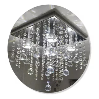 Lustre De Cristal Legítimo K9 Alto Brilho - Vai Montado Cor Cristal E Inox 110v/220v