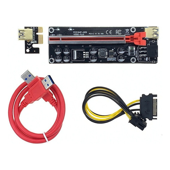 Riser 1x A 16x V 009s Plus Pci-e Cable Usb3.0 Cripto Miner Color Rojo