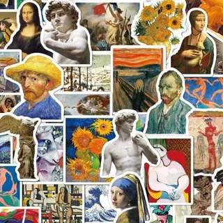 52 Pegatinas Calcomanías Stickers Calcas Arte Van Gogh