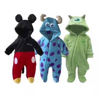 Kit 3 Mamelucos Disney Mickey, Sulley, Mike A Precio De 2